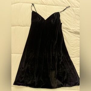 Victoria's Secret Black Velvet Mini Slip Dress. Size XS. NWT.